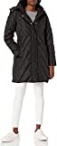 Thumbnail for your product : Larry Levine Women's Mid Length Chevron Down Coat with Faux Fur Trim Hood