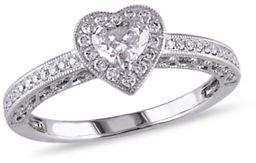 Concerto 0.50TCW Diamond Halo Heart Engagement Ring in 14k White Gold