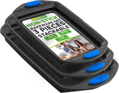 Nutrichef 3 Piece Carbon Steel Deluxe Bakeware Set