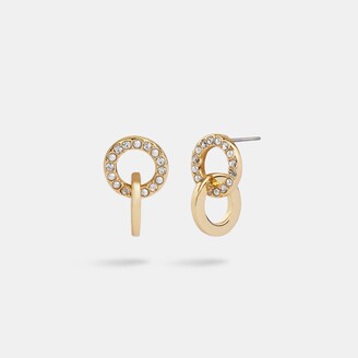 COACH®  Halo Pave 2 In 1 Stud Earrings