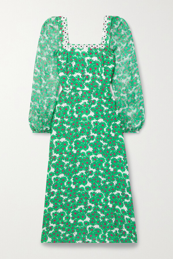 Green Printed Chiffon Women's Dresses | Shop the world's largest 