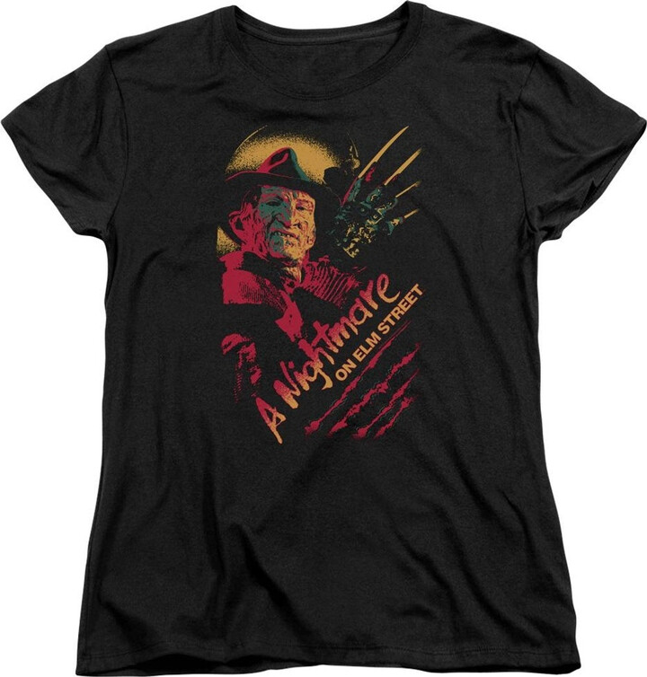 Gildan Nightmare On Elm Street Freddy Claws Short Sleeve Womens Tee / T-Shirt