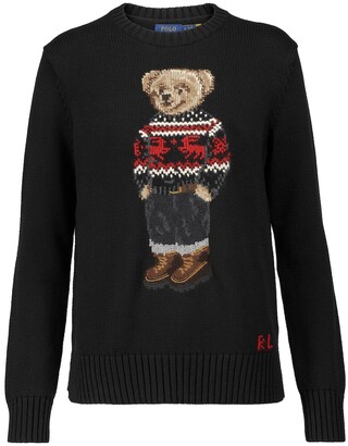 Polo Ralph Lauren Polo Bear intarsia cotton sweater - ShopStyle
