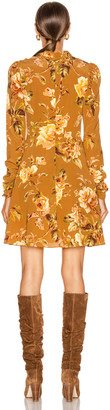 Zimmermann Resistance Silk Twist Mini Dress in Butterscotch Rose | FWRD