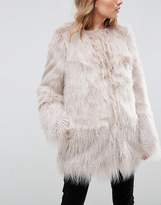 Thumbnail for your product : Urban Code Urbancode Coat In Mongolian Faux Fur Mix