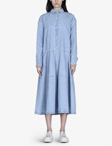 Thumbnail for your product : Marni Tiered chambray cotton and linen-blend midi dress