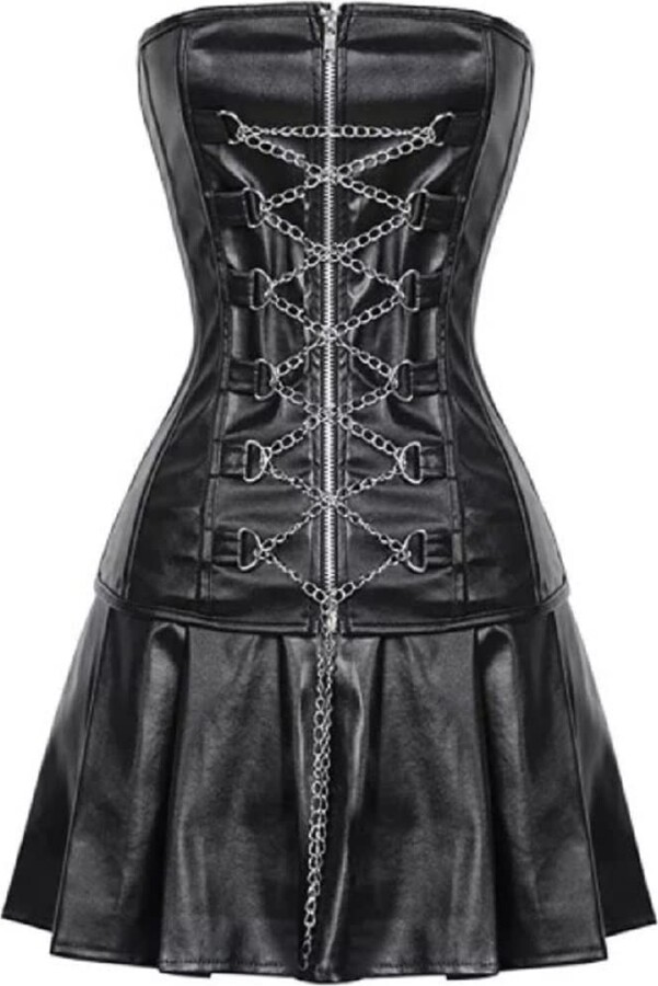 Generic Top Totty Saucy Gothic Role Play Erotic Dominatrix Chain Front