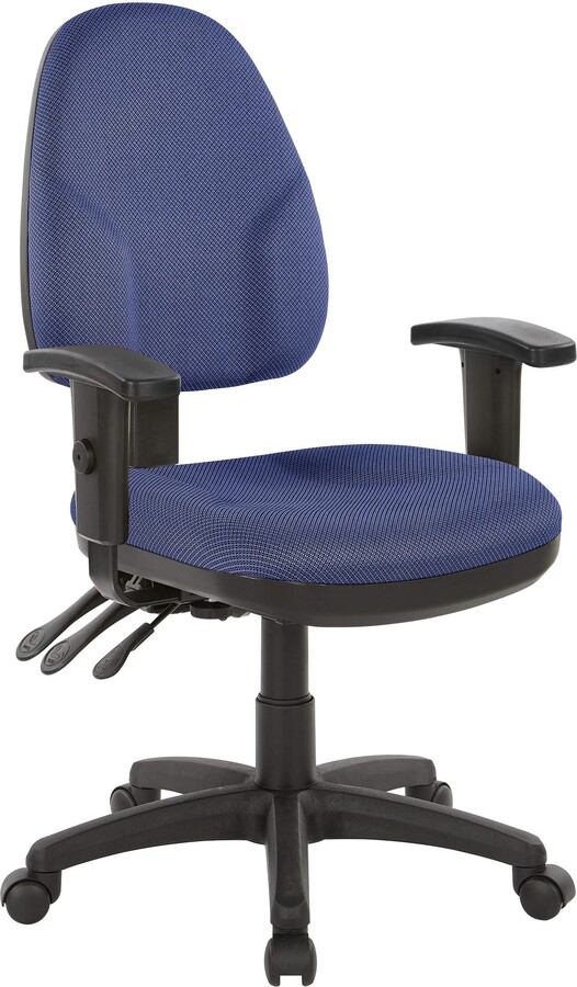 Office Star Products Office Star Ergonomic Dual Function Office Task Chair with Adjustable Padded Back and Built-in Lumbar Support