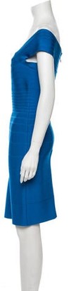 Herve Leger Marina Mini Dress Blue