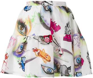 Kenzo Visage eye print mini skirt