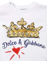 Thumbnail for your product : Dolce & Gabbana Crown Print Cotton Jersey T-Shirt