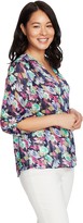 Thumbnail for your product : Chaus Floral Shadow Stripe V-Neck Top