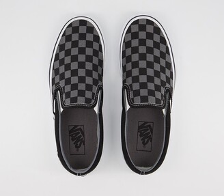 Vans Classic Slip On Trainers Black Pewter Check Fl21