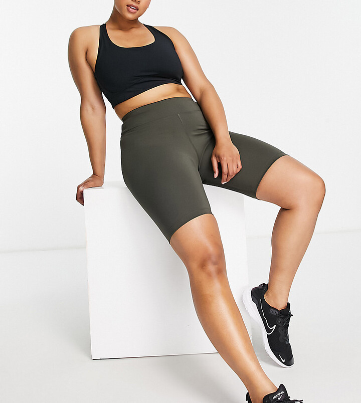 Milumia Womens Plus Size Workout Yoga Short Leggings Tummy Control Textured Biker Shorts 