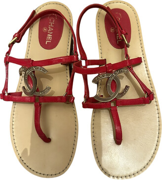 Chanel Slingback leather sandals - ShopStyle