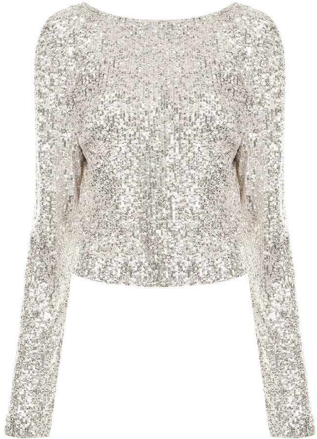 Long Sleeve Sequin Top | Shop the world's largest collection of fashion |  ShopStyle