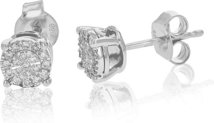 Vir Jewels 1/6 cttw Lab Grown Diamond Stud Earrings Round Cut and Prong Set In 925 Sterling Silver