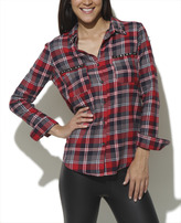 Thumbnail for your product : Wet Seal Plaid Shirt With Studded Pockets