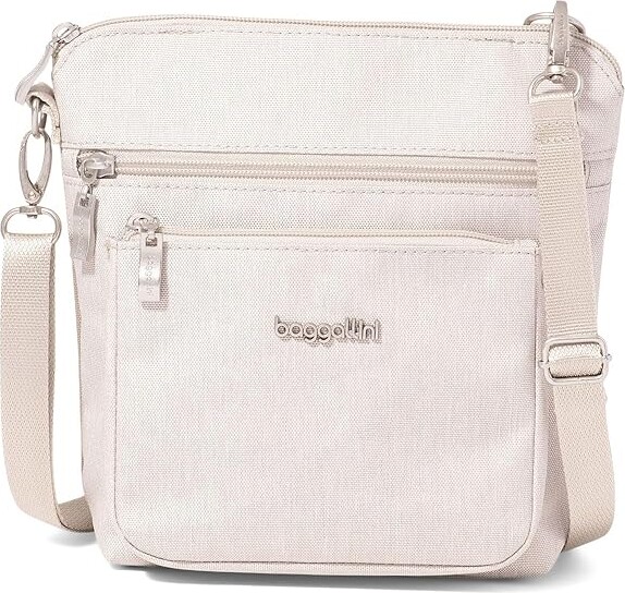 Baggallini Modern Pocket Crossbody Cross Body Women's Handbags Vanilla Heritage, Nylon/Polyester