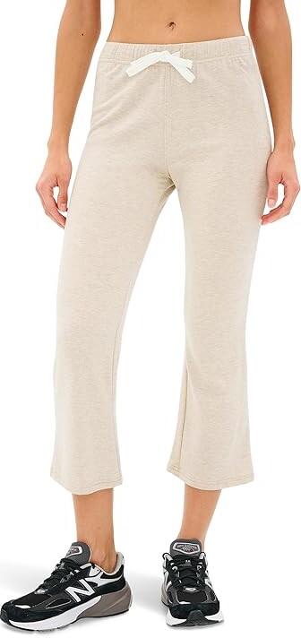Splits59 Brooks Fleece Cropped Sweatpants Women's Clothing Heather Oat/White : XL, Fleece/Modal/Spandex