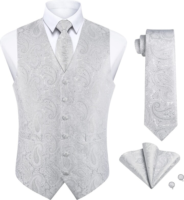 Enlision Men's Waistcoats Paisley Waistcoat for Men Suit Vest Wedding