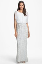 Thumbnail for your product : Aidan Mattox Lace Overlay Silk Chiffon Gown