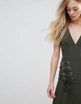 Thumbnail for your product : ASOS Design Midi Dress with Lace Up