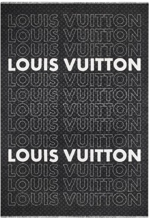 Louis Vuitton Men's Black & Gray Wool Cashmere Silk Karakostripe  Scarf M73436