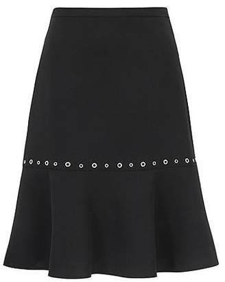 HUGO BOSS A-line skirt in crêpe with hardware details