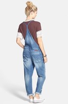 Thumbnail for your product : Billabong 'Over it All' Button Front Denim Overalls (Juniors)