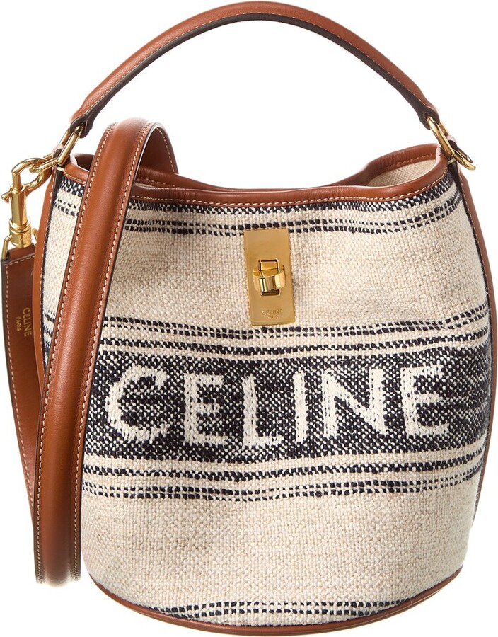 Celine Teen 16 Jacquard Canvas & Leather Bucket Bag - ShopStyle
