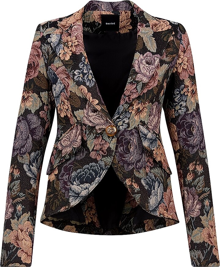 Smythe Women's Floral Jacquard Single-Breasted Blazer - Forest Tap - Size 4