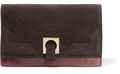 Thumbnail for your product : Halston Suede and textured-leather clutch