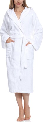Ladeheid Women's 100% Cotton Terry Bathrobe LA40-193 (White-1 (Grammage  400) XL) - ShopStyle Robes