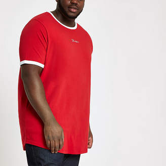 River Island Big and Tall red Prolific curve T-shirt