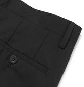 Thumbnail for your product : Mr P. - Black Cropped Stretch Wool-blend Trousers - Black