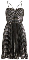 Thumbnail for your product : Maria Lucia Hohan Gaia Striped Pleated Lame Mini Dress - Silver Multi