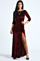 Thumbnail for your product : boohoo Kelly Velvet Long Sleeve Maxi Dress