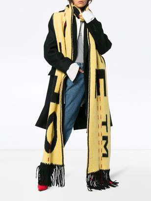Off-White contrast logo scarf