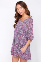 Thumbnail for your product : Lucy-Love Lucy Love Gabriella Purple Print Dress
