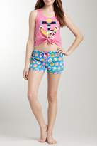 Thumbnail for your product : Paul Frank Cropped Hot Pink Tank & Shorts Set