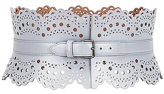 Alaia Perforated Corset Belt in Slate - ShopStyle