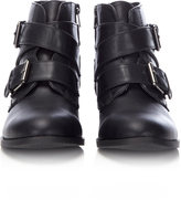 Thumbnail for your product : Wallis Black Flat Boot with Buckles