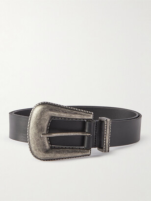 SAINT LAURENT 3cm Croc-Effect Leather Belt for Men