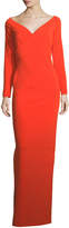 Thumbnail for your product : SOLACE London Victorie V-Neck Long-Sleeve Column Evening Gown