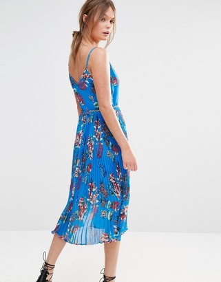 Oasis Pleated Cami Dress in Tropical Print