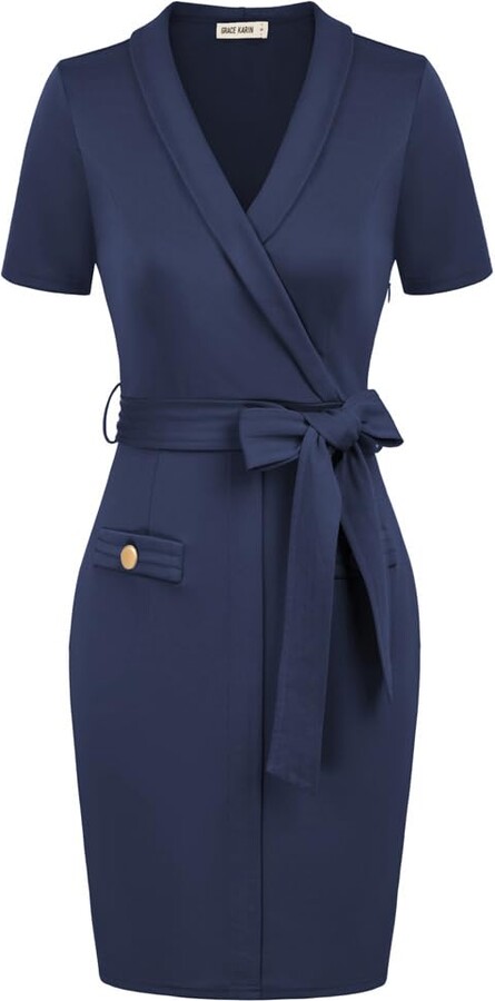 GRACE KARIN Satin Party Dresses for Women UK Elegant Midi Bodycon