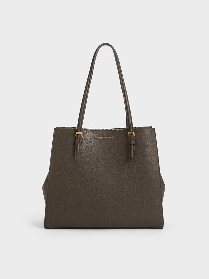 ★CHARLES&KEITH Cesia llic Accent Tote Bag/送料込 Charles & Keith Large Cesia Metallic Accent Tote Bag - ShopStyle