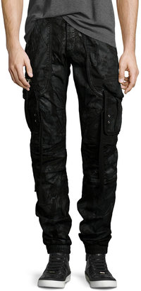 PRPS Resin-Coated Cargo Pants, Black