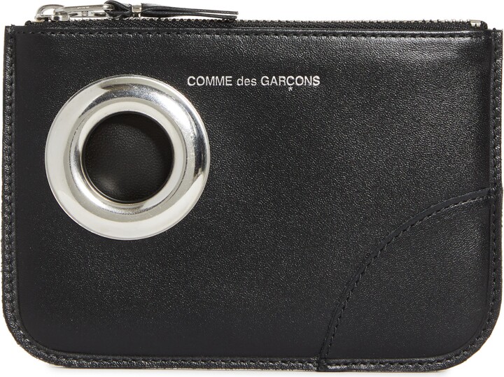 Comme des Garçons Wallets Small Eyelet Leather Zip Pouch